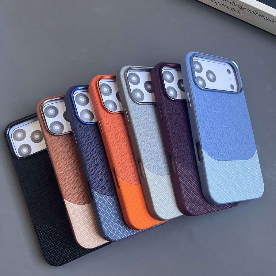 PU leather phone case with fine grain texture