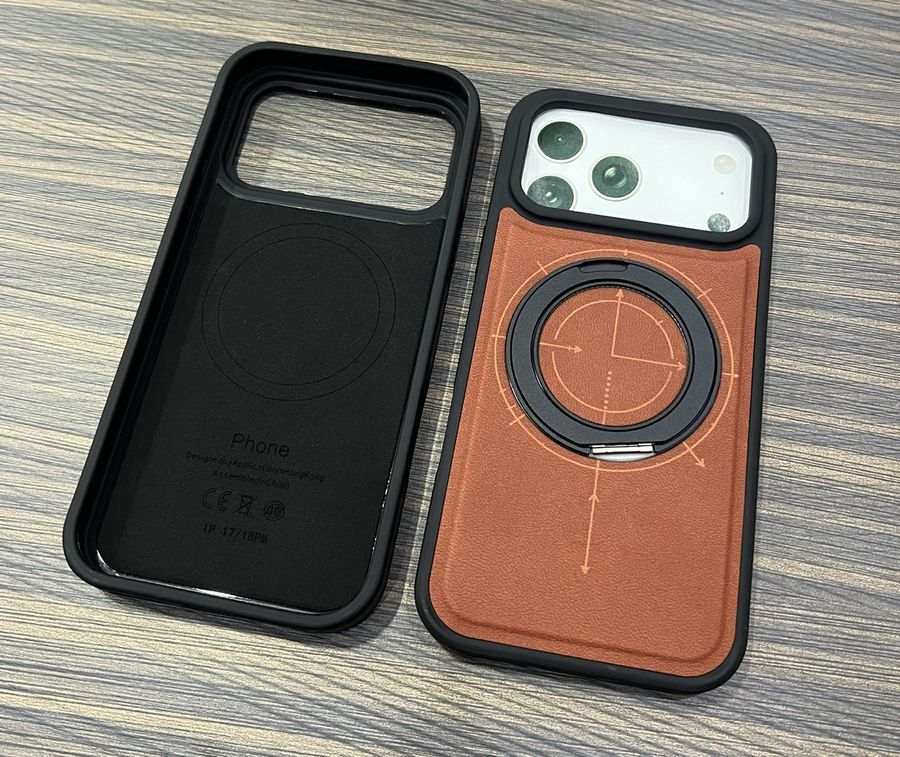 Ring stand phone case, thin profile